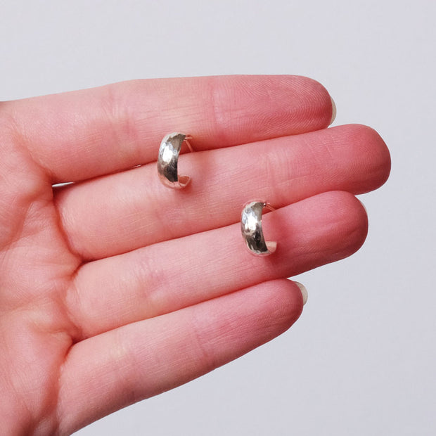 Chunky Huggie Pebble Hoops