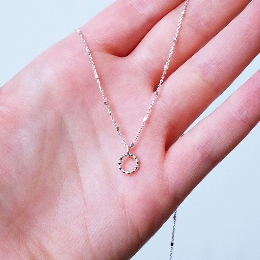 Mini Sun Necklace with Beaded Chain