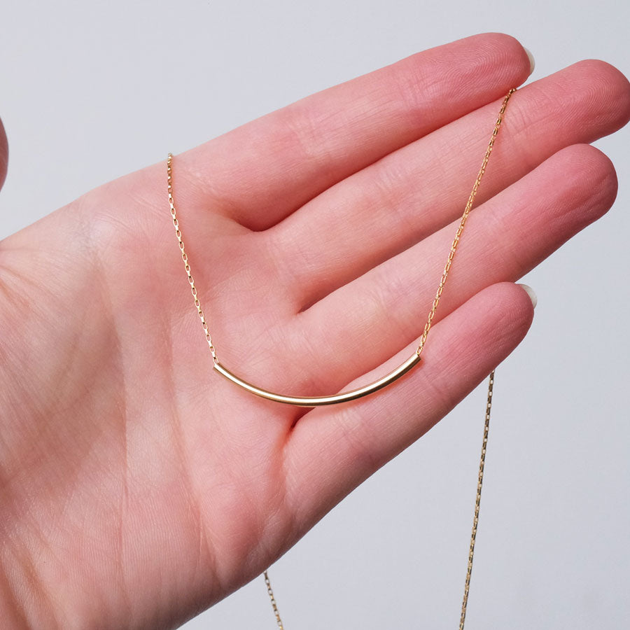 Gold Moonbeam Charm Necklace