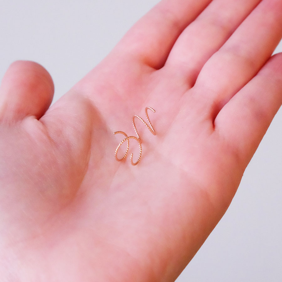 Rose-Gold Twisted Twist "Double" Hoops