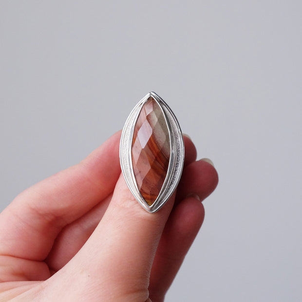 Flowering Jasper Statement Ring - Size 8