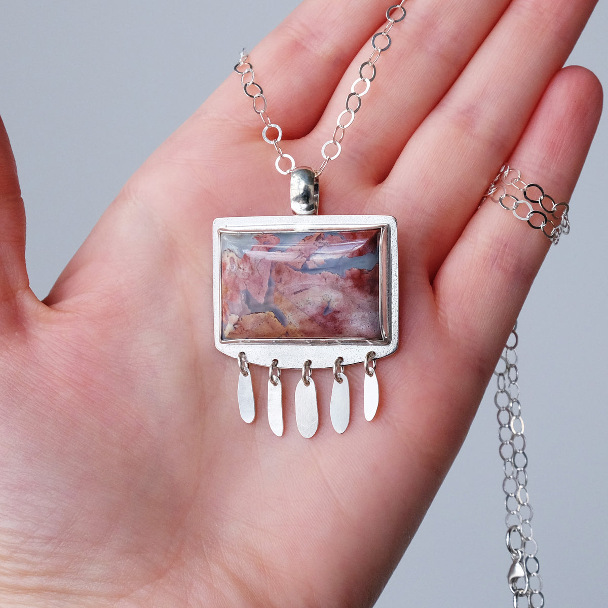 "Leaves in a Chilly Stream" Ohio Flint Necklace