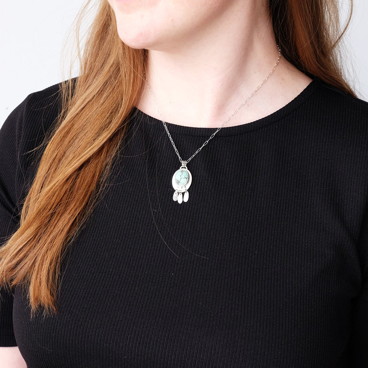 Crisp Air Turquoise Dangle Necklace