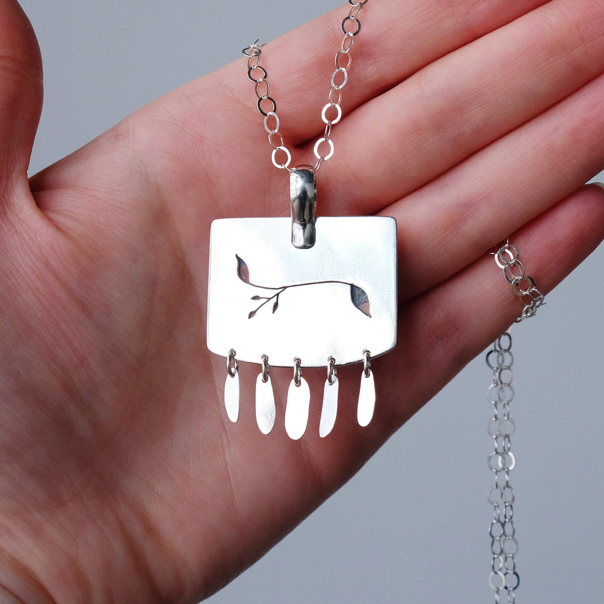 "Leaves in a Chilly Stream" Ohio Flint Necklace