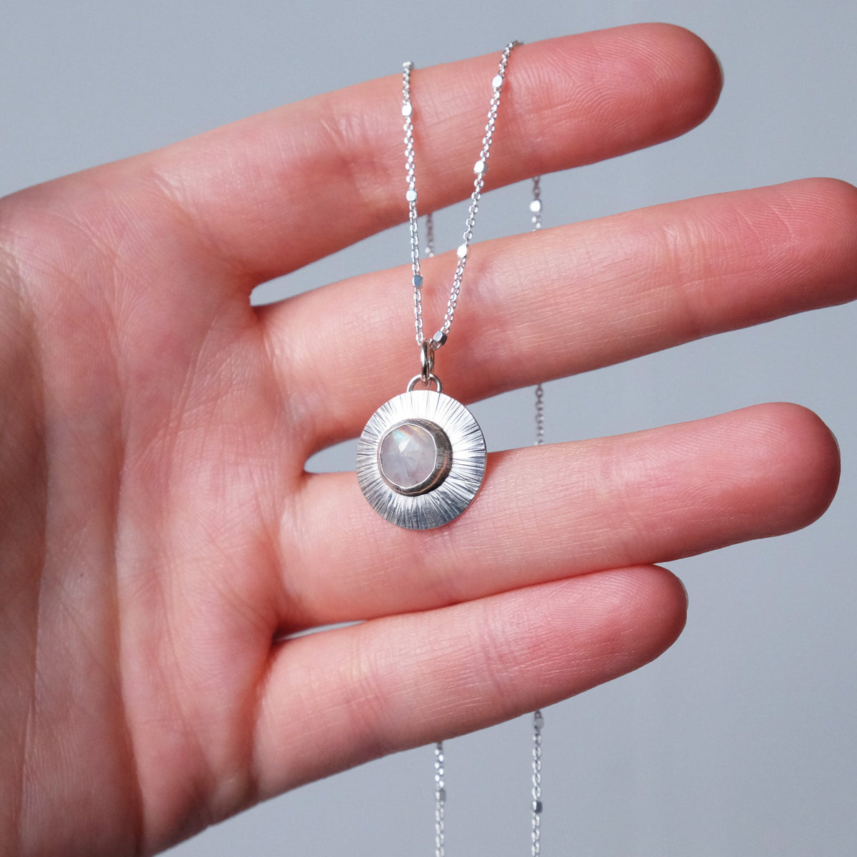 Radiant Rainbow Moonstone Necklace