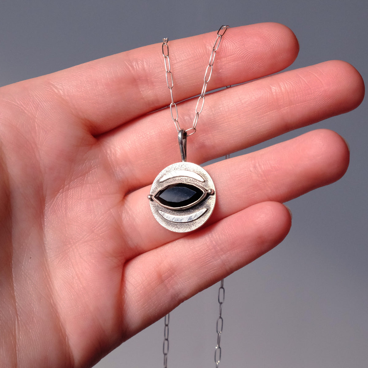 Faceted Onyx Orbit Pendant