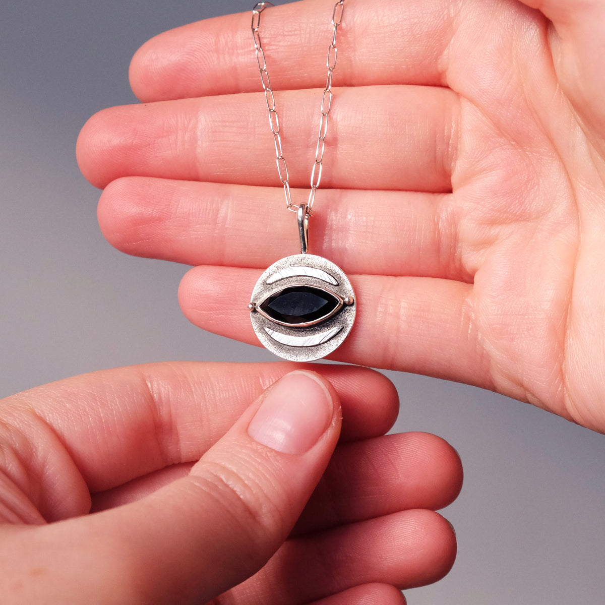 Faceted Onyx Orbit Pendant