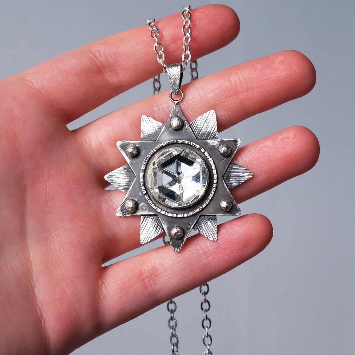 Vintage Glass Radiant Star Pendant