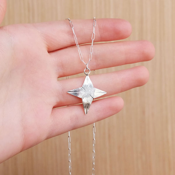Radiant 4-Point Star Necklace – Glass Sky Collection