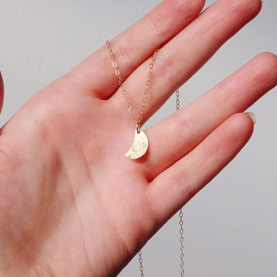 Golden Crescent Charm Necklace