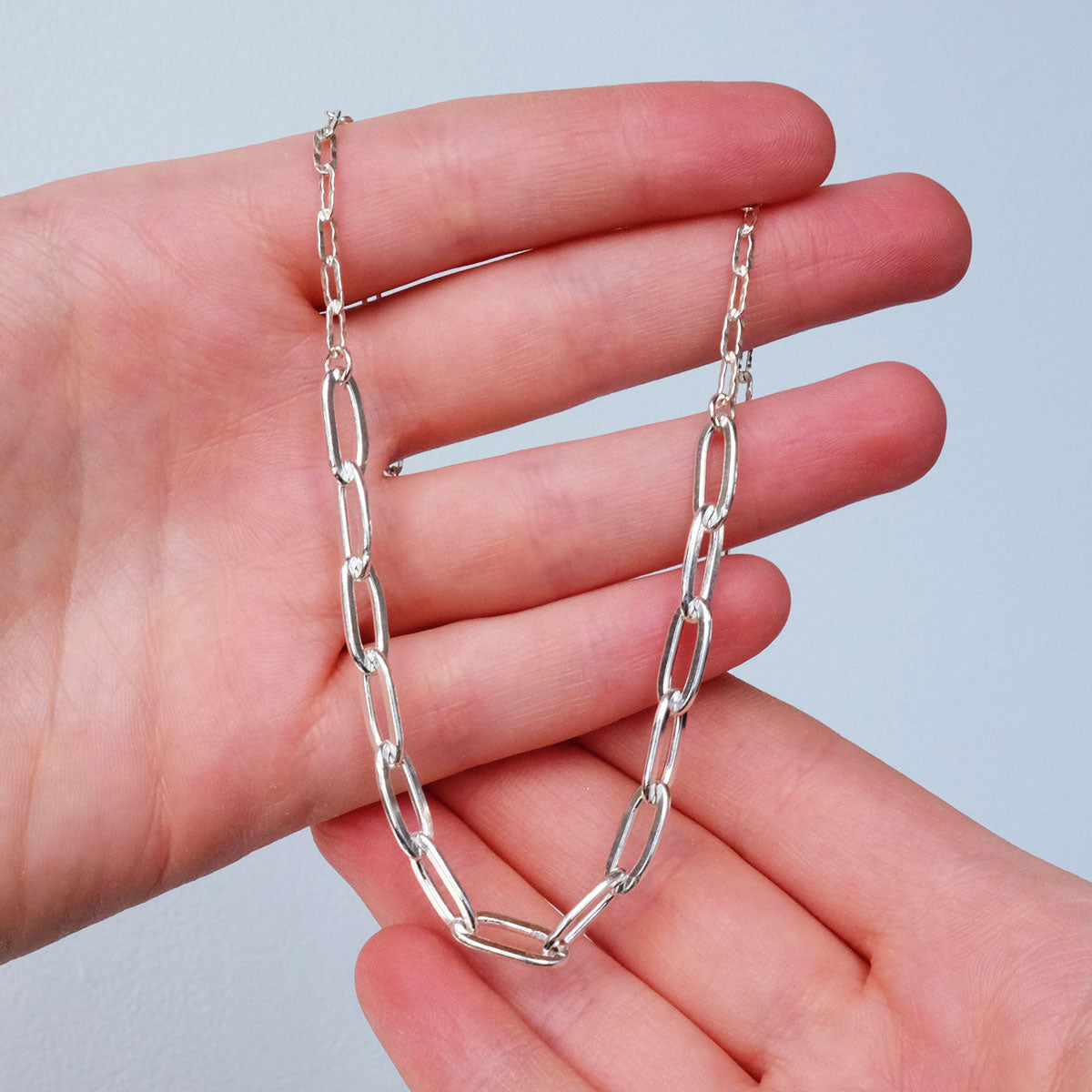 Chunky Chain Mix Silver Necklace