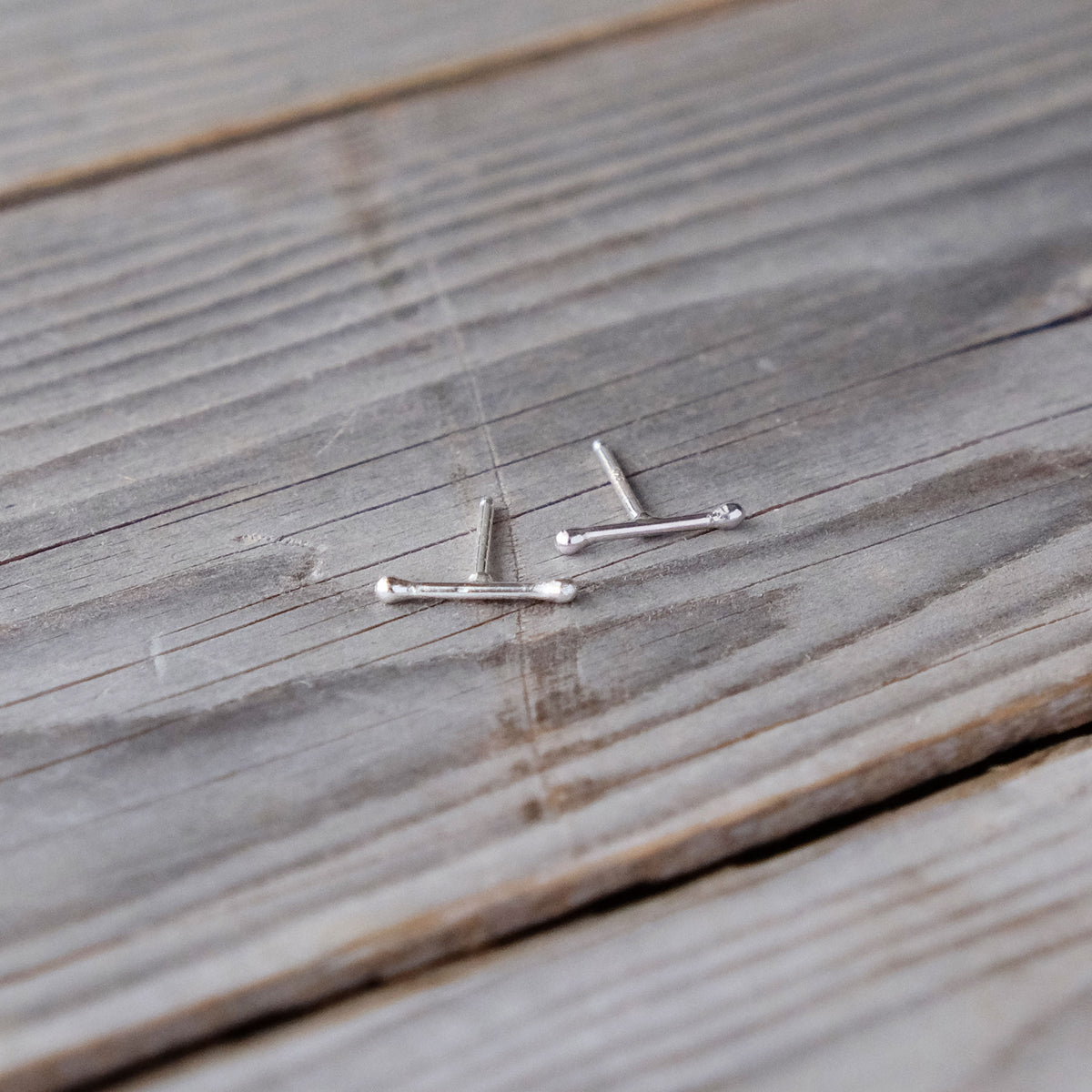 Sterling Silver Posts - Dusk-inspired Horizon Line - Grounding Edge