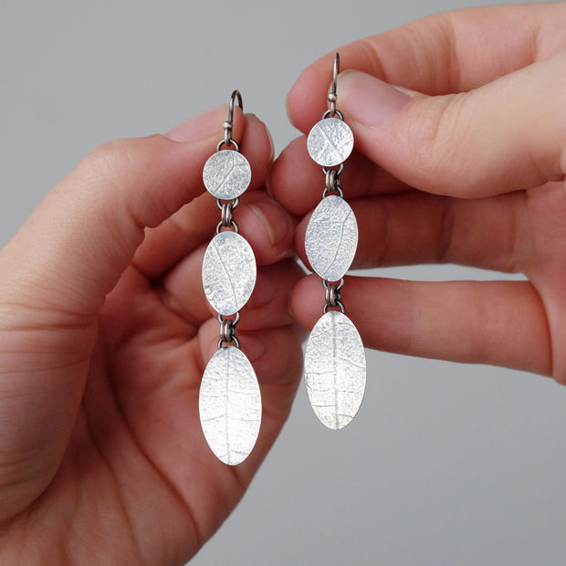 Tiered Leaves Hook Earrings