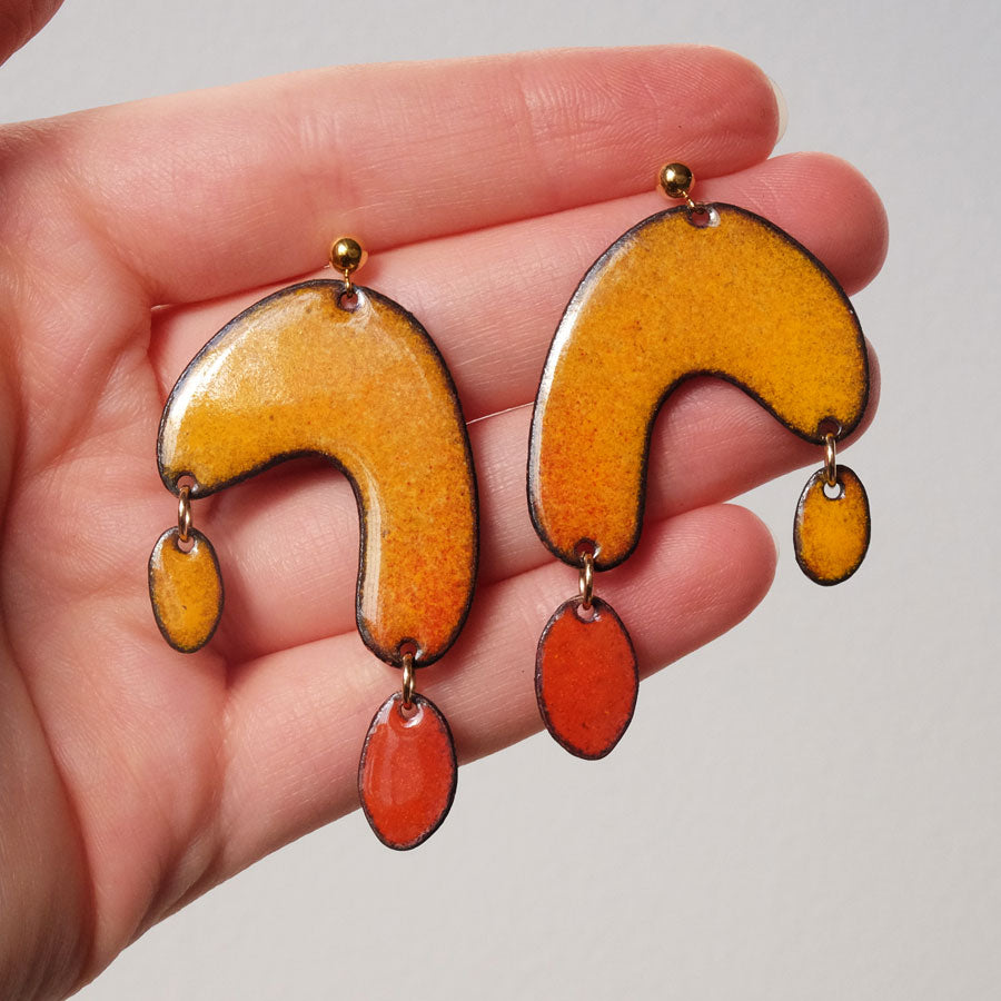 Dripping Fall Colors Post Earrings