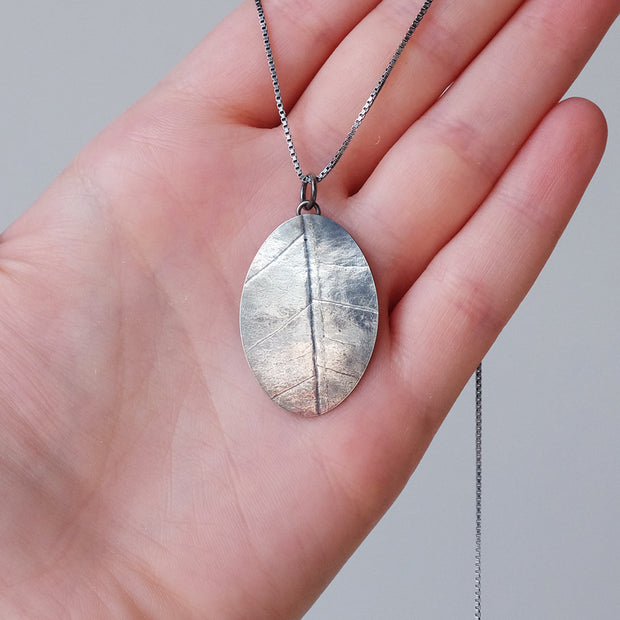 Long Leaf Print Necklace