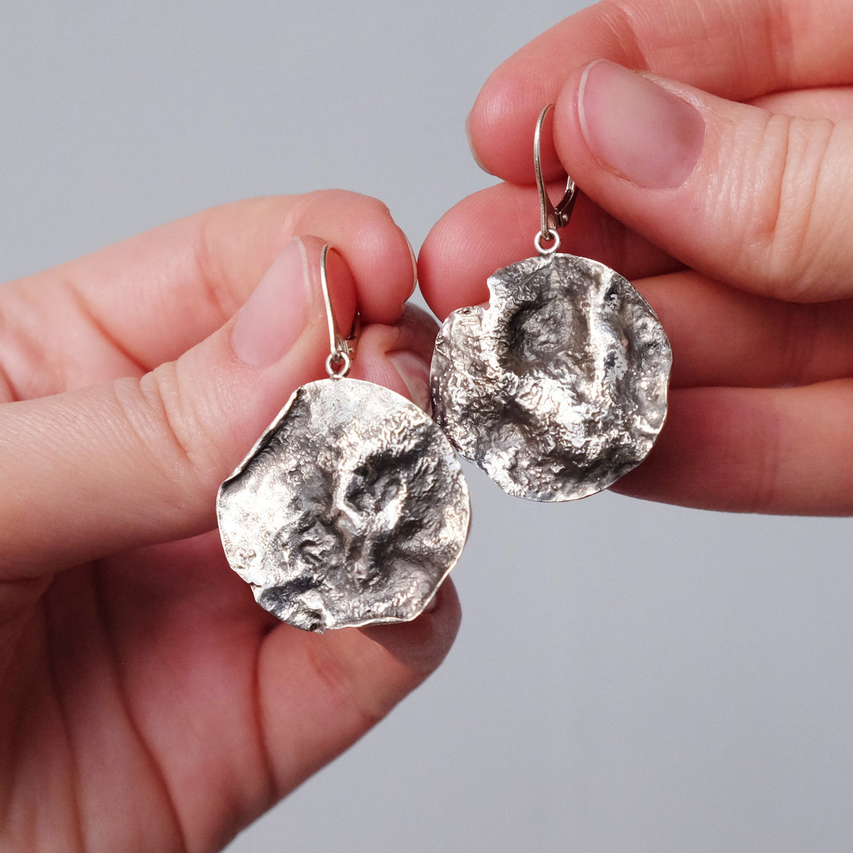 Melted Disc Planetary Leverback Earrings