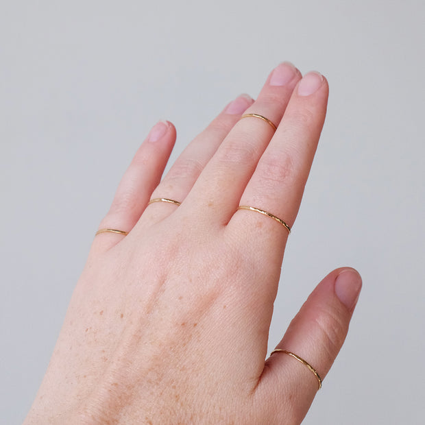 Thin Hammered Gold-Fill Ring