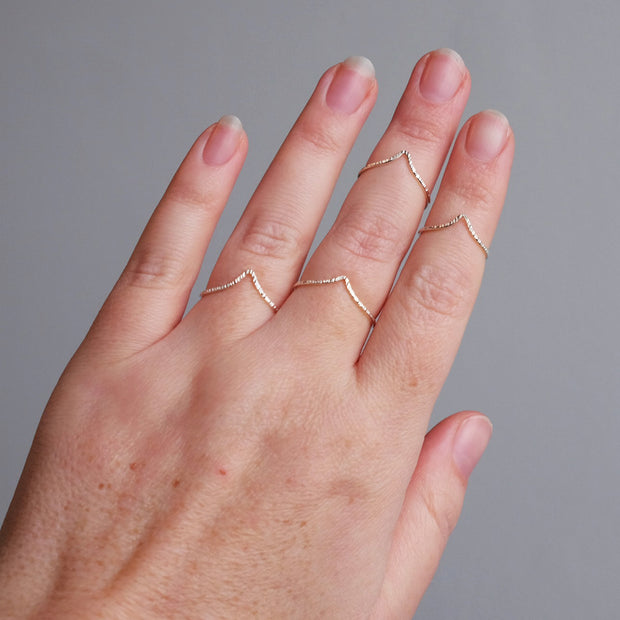 Radiant Chevron Silver Ring