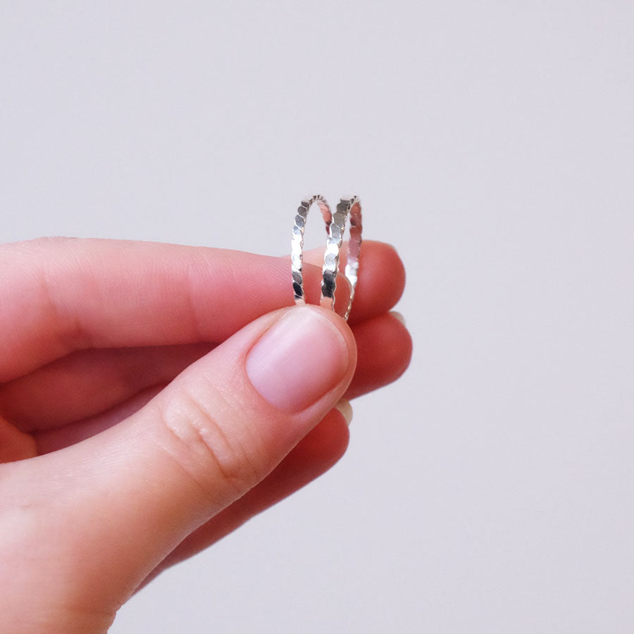 Thin Twist Silver Stacking Ring