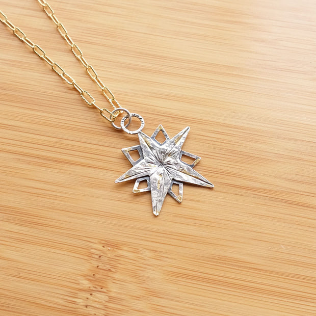 Gold & Silver Guiding Star Necklace