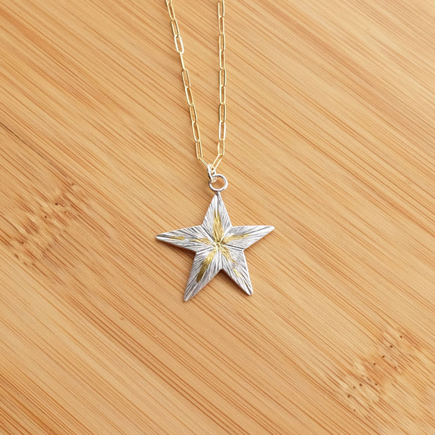 Radiant Gold 5-Point Star Necklace