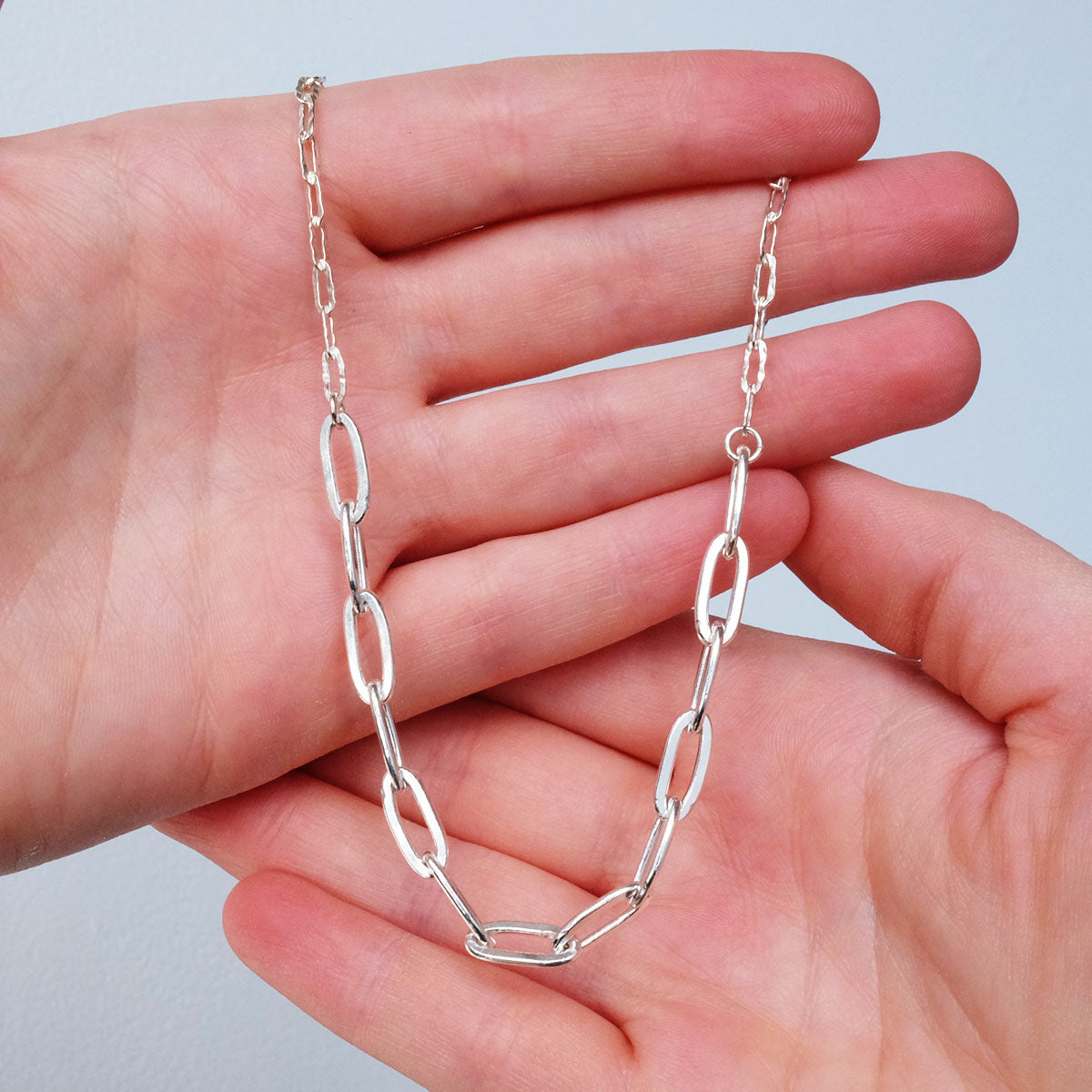 Chunky Chain Mix Silver Necklace