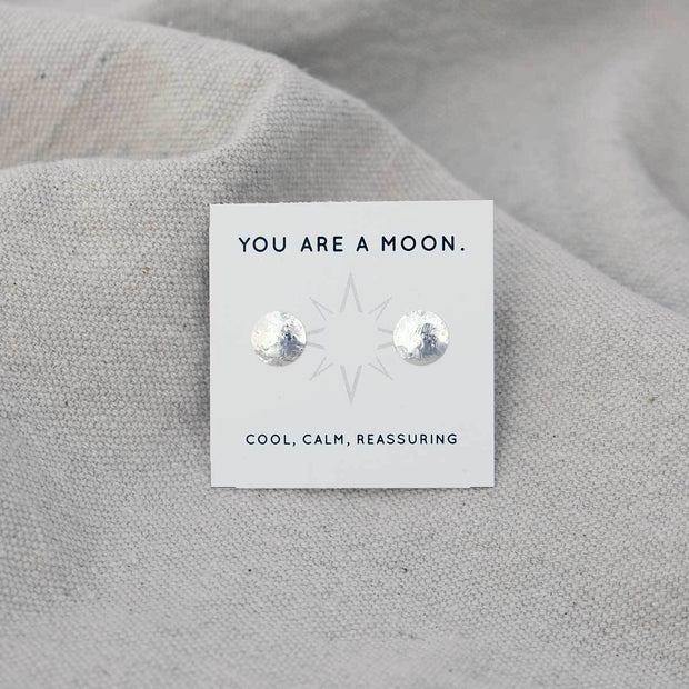 Glass Sky Jewelry - Full Moon Mini Posts - Sterling Silver Handmade Minimal Jewelry