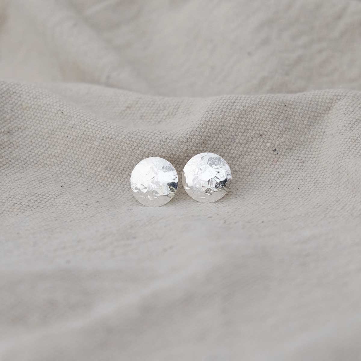 Glass Sky Jewelry - Full Moon Post Earrings - Sterling Silver Handmade Minimal Jewelry